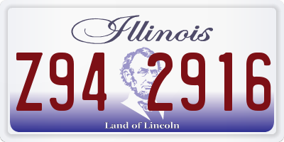 IL license plate Z942916