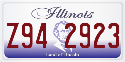 IL license plate Z942923