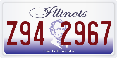 IL license plate Z942967