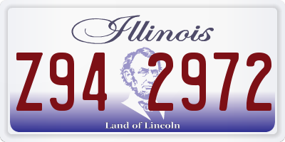 IL license plate Z942972