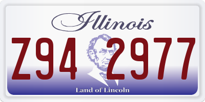 IL license plate Z942977