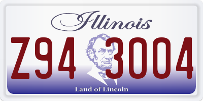 IL license plate Z943004