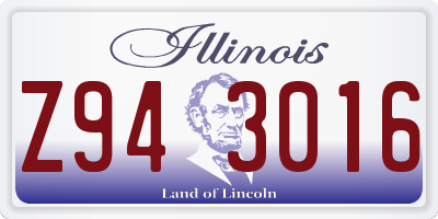 IL license plate Z943016
