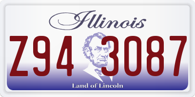 IL license plate Z943087