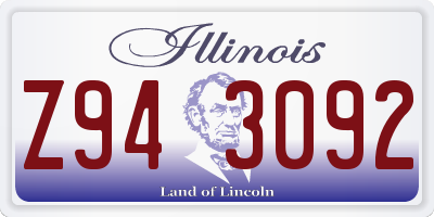 IL license plate Z943092