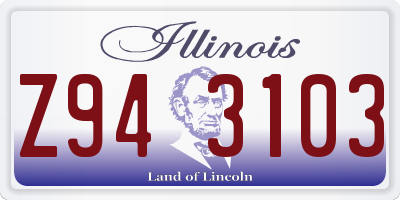 IL license plate Z943103