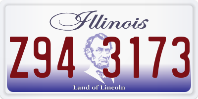 IL license plate Z943173