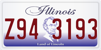 IL license plate Z943193