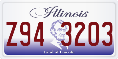 IL license plate Z943203