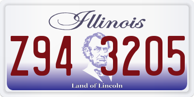 IL license plate Z943205