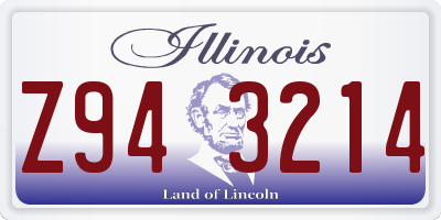 IL license plate Z943214
