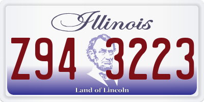 IL license plate Z943223