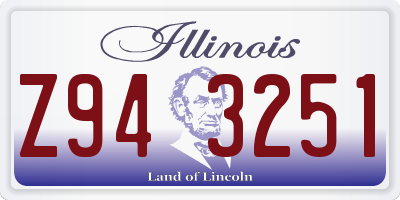IL license plate Z943251