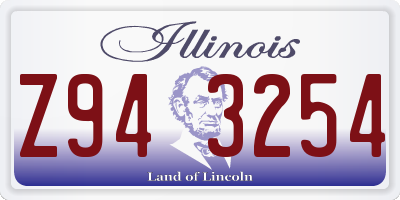 IL license plate Z943254