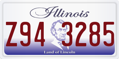 IL license plate Z943285
