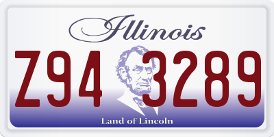 IL license plate Z943289