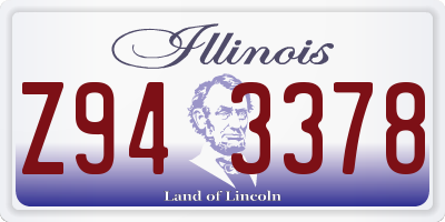 IL license plate Z943378