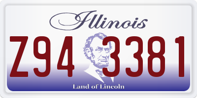 IL license plate Z943381