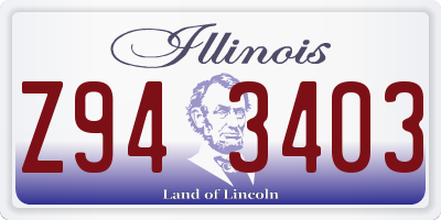 IL license plate Z943403