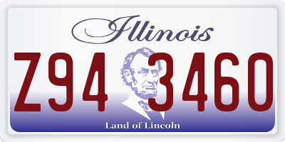 IL license plate Z943460