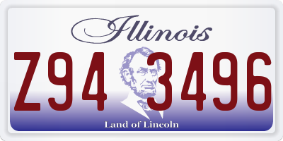 IL license plate Z943496