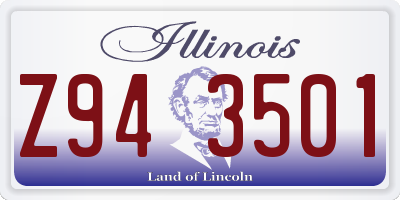 IL license plate Z943501