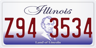 IL license plate Z943534