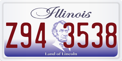 IL license plate Z943538