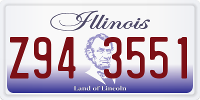 IL license plate Z943551