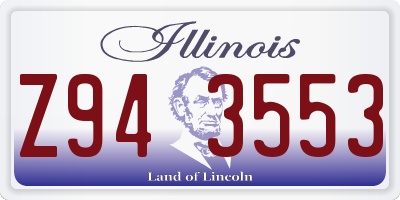 IL license plate Z943553
