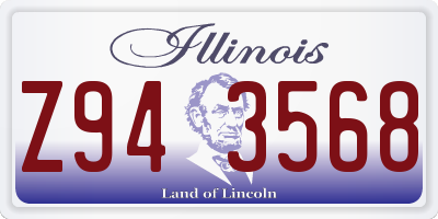 IL license plate Z943568