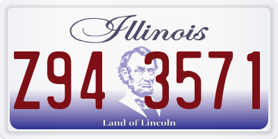IL license plate Z943571