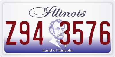 IL license plate Z943576