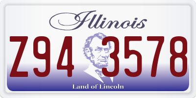 IL license plate Z943578