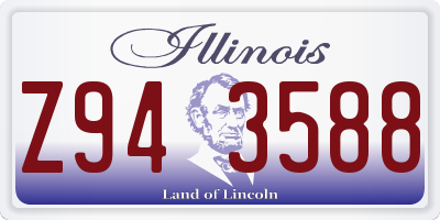 IL license plate Z943588