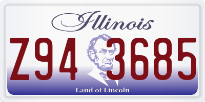 IL license plate Z943685