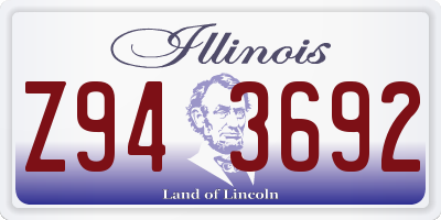 IL license plate Z943692
