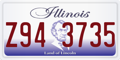 IL license plate Z943735