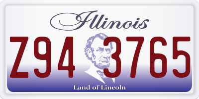 IL license plate Z943765
