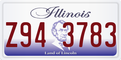 IL license plate Z943783