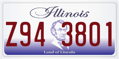 IL license plate Z943801