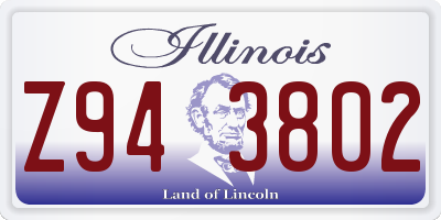 IL license plate Z943802