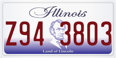 IL license plate Z943803