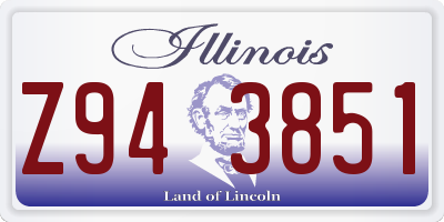 IL license plate Z943851