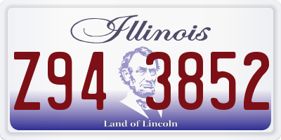 IL license plate Z943852