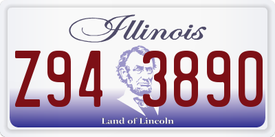 IL license plate Z943890
