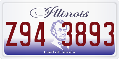 IL license plate Z943893