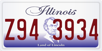 IL license plate Z943934