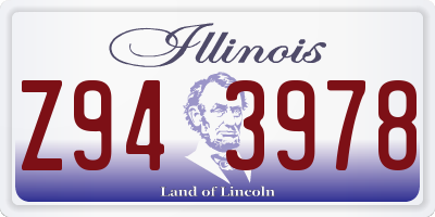 IL license plate Z943978