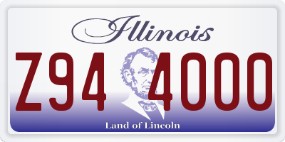 IL license plate Z944000